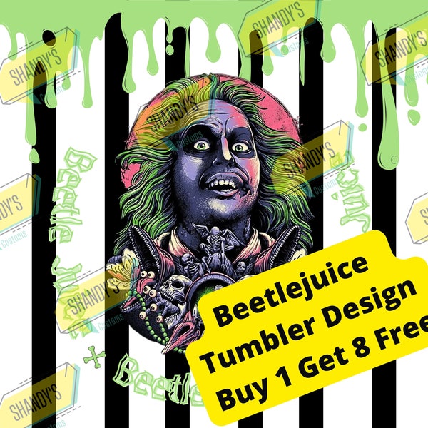 Beetlejuice Tumbler Wrap 20oz Png