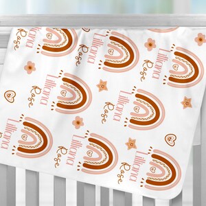 Tęczowy kocyk dla dziecka, boho motyw pokoju dziecięcego, pieluszki dla niemowląt, prezent na baby shower