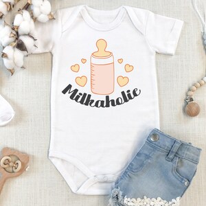 Milkaholic Bodysuit, Funny Baby Clothes, Cute Bodysuit, Baby Girl and boy Bodysuit, Baby Shower Gift