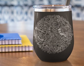 Music Lover Round Design Laser File for Engraving