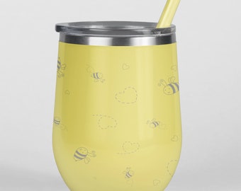 Fun Honey Bees Full Wrap Design Laser Files for Tumblers, Bottles, Cups or Glasses