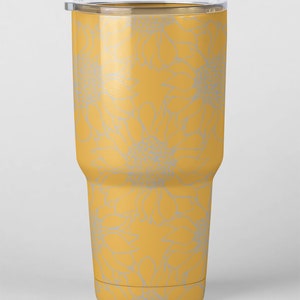 Sunflowers Full Wrap Design Laser Files for Tumblers, Bottles, Cups or Glasses