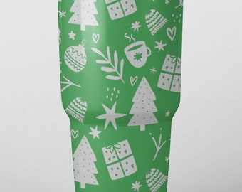 Christmas Trees and Gifts Full Wrap Design Laser Files for Tumblers, Bottles, Cups or Glasses