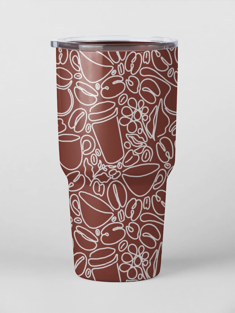 Coffee Cups and Beans Full Wrap Design Laser Files for Tumblers