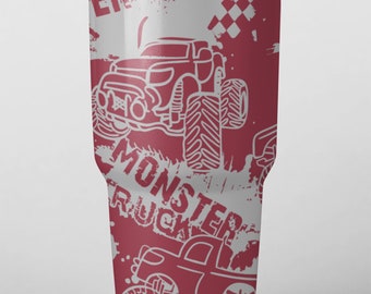 Monster Truck Full Wrap Design Laser Files for Tumblers, Bottles, Cups or Glasses