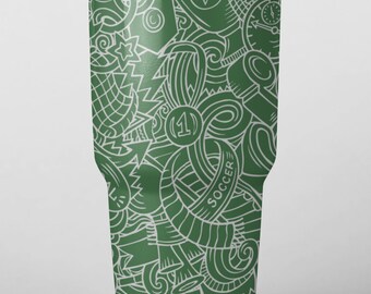 Soccer Full Wrap Design Laser Files for Tumblers, Bottles, Cups or Glasses