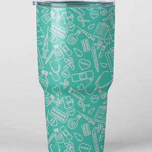 Medical Motif Full Wrap Design Laser Files for Tumblers, Bottles, Cups or Glasses