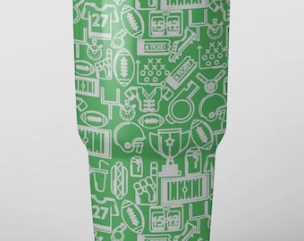 Football Theme Full Wrap Design Laser Files for Tumblers, Bottles, Cups or Glasses