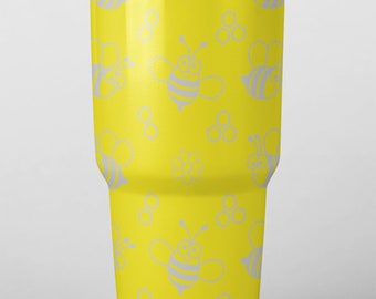Cute Honey Bees Full Wrap Design Laser Files for Tumblers, Bottles, Cups or Glasses