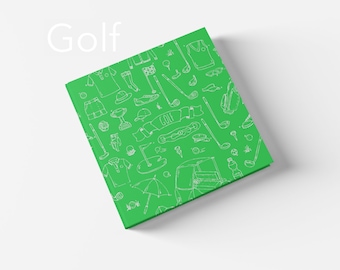 Golf Theme Squarish Design Laser File for Engraving