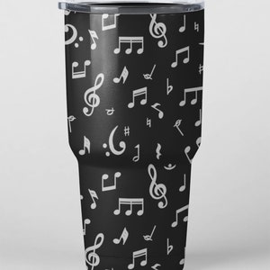 Music Notes Full Wrap Design Laser Files for Tumblers, Bottles, Cups or Glasses