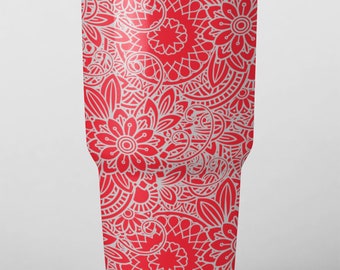 Floral Doodle Full Wrap Design Laser Files for Tumblers, Bottles, Cups or Glasses