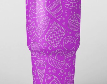 Ice Cream Full Wrap Design Laser Files for Tumblers, Bottles, Cups or Glasses