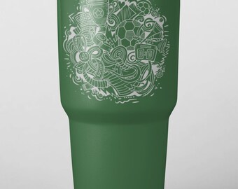 Soccer Theme Round Design Laser File for Engraving