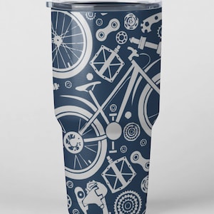 Bicycle, Bikes Full Wrap Design Laser Files for Tumblers, Bottles, Cups or Glasses