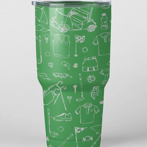 Golf Theme Full Wrap Design Laser Files for Tumblers, Bottles, Cups or Glasses