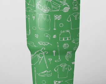 Golf Theme Full Wrap Design Laser Files for Tumblers, Bottles, Cups or Glasses