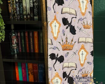 Fantasy Dragon Plush Bookish Blanket Book Lover Hand Drawn Design Cozy Blanket