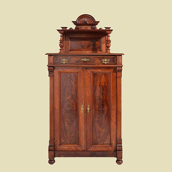 Vertiko ANTIK Wilhelminian style walnut chest of drawers cabinet with attachment from 1880