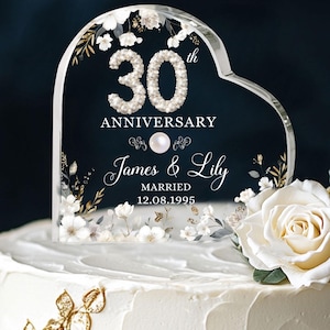 Personalized 30 Pearl Years Anniversary Acrylic Plaque, Custom 30th Wedding Anniversary Crystal Gift, Custom 30th Anniversary Acrylic Gift