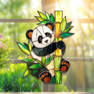 Panda Acrylic Window Hanging Suncatcher Decor, Panda Lover Window Hangings, Panda Bear Art Decoration, Gift for Animal Lovers, Birthday Gift
