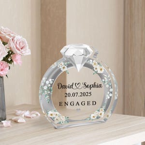 Personalized Engagement Keepsake Plaque, Custom Couple Engagement Acrylic Block, Engaged Gift, Engagement Keepsake Gift, Wedding Gift Decor