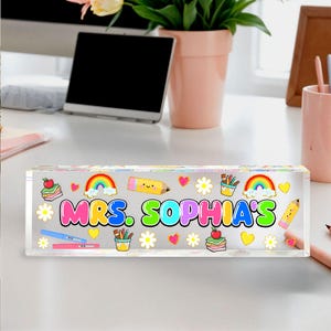 Lehrer Geschenke Personalisiert, Lehrer Schreibtisch Namensschild, Benutzerdefinierte Lehrer Zeichen, Lehrer Wertschätzung Geschenk, Groovy Lehrer Namensschild, Lehrer Geschenk