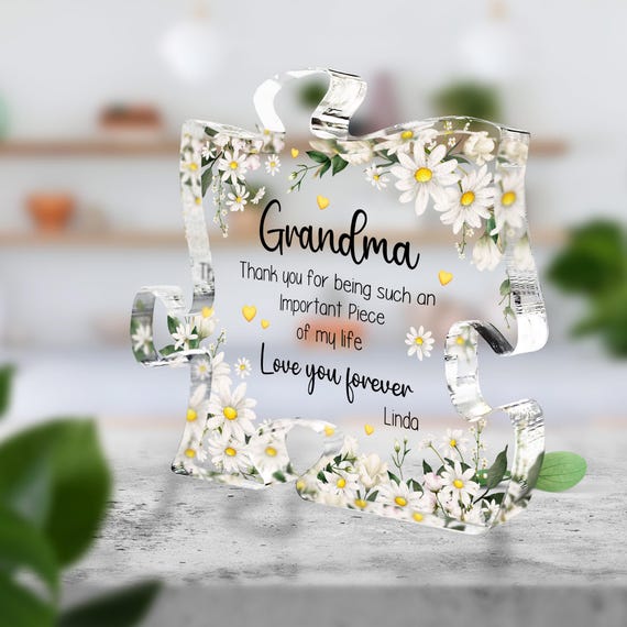 Puzzle Acrilico Per Nonna - Regalo Personalizzato Natale Compleanno Festa Dei Nonni - Foto 4