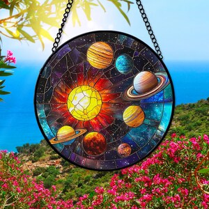 Thorness Sun And Moon Eclipse Glass Sun Catcher – Handgefertigter Glas-Sonnenfänger, 15 Cm