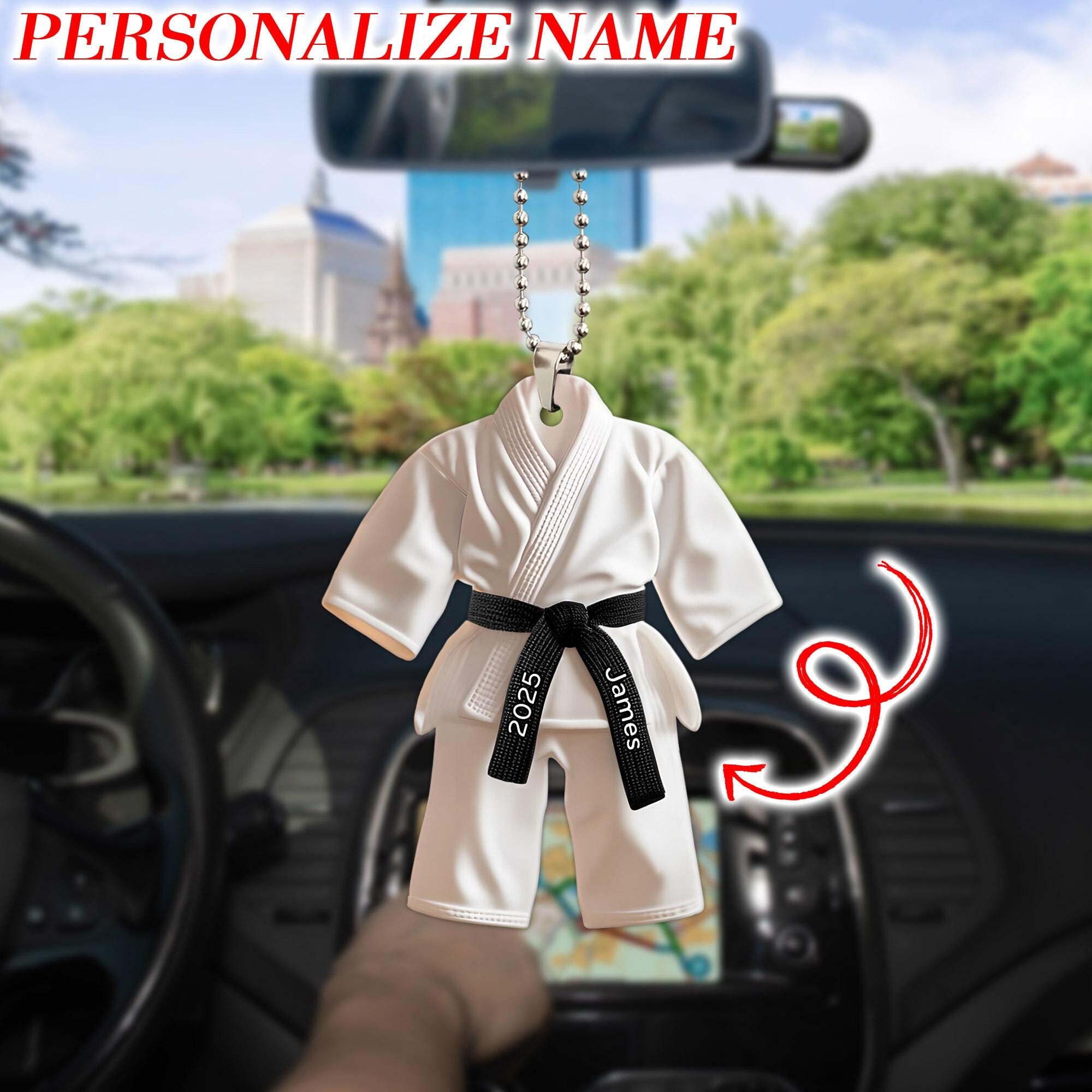 Ornement Acrylique 2D Thème Sport (Taekwondo) - Décoration Voiture, Breloque Sac, Pendentif - Surface Givrée, Résistant à La Décoloration