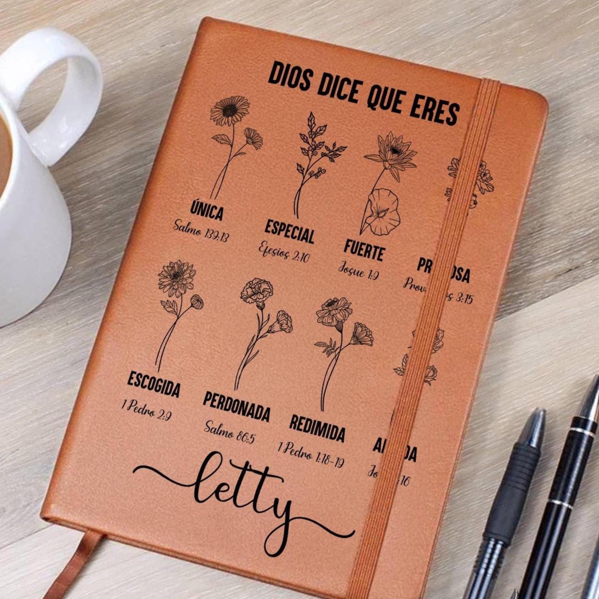 Custom Christian Spanish Journal for Women, Cuaderno con Versículos Bíblicos, Dios Dice Que Eres, God Says You Are Journal Book