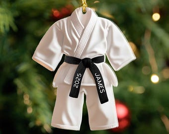 Custom Black Belt 2D Flat Acrylic Ornament, Martial Arts Gift, Karate Gift, Sports Ornament, Taekwondo Ornament, Sport Lovers Gift
