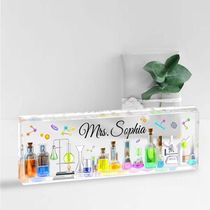 Custom Name Science Lab Teacher, Personalized Teacher Desk Name Plate ...
