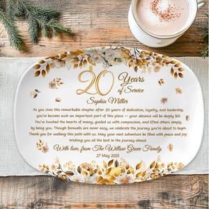 Custom Retirement Gift Plate, Retirement Home Decor, Going Away Gift, Retirement Keepsake, Coworker Gifts, Retirement Platter, Farewell Gift
