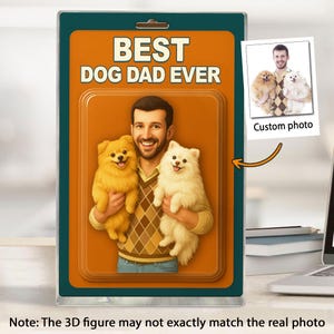 Personalized Photo Dog Dad Acrylic Block, Custom Photo Dad Dogs and Cats Action Figure Gift, Father's Day Gift for Dog Dad, Pet Lovers Gift