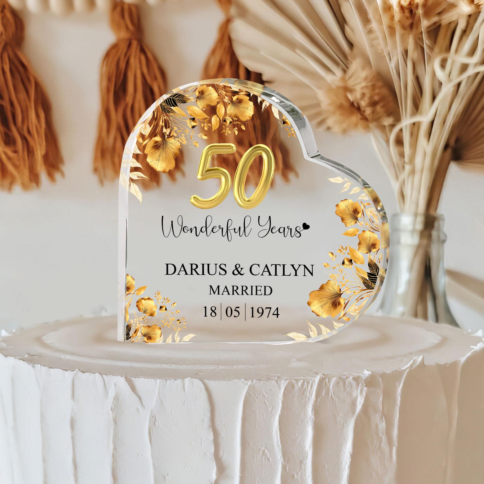 50 Cake Topper Women Happy Wedding Anniversary Acrylic Cake Topper Cake ...