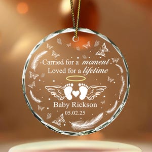 Personalized Baby Memorial Ornament, Infant Loss Gift, Miscarriage Lover Ornament Gift, Baby Memorial Keepsake,Baby Loss Gift, Baby Keepsake