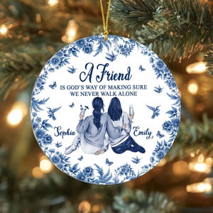 Custom Best Friend Christmas Ornament, Besties Ornament, Besties Keepsake, Christmas Friendship Ornament, Best Friend Christmas Gift for BFF