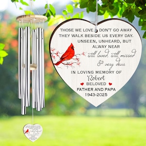 Personalized Memorial Wind Chimes, Memorial Gift Wind Chime, Sympathy Gift, Personalized Wind Chimes, Wind Chimes Gift for Loss of Loved One