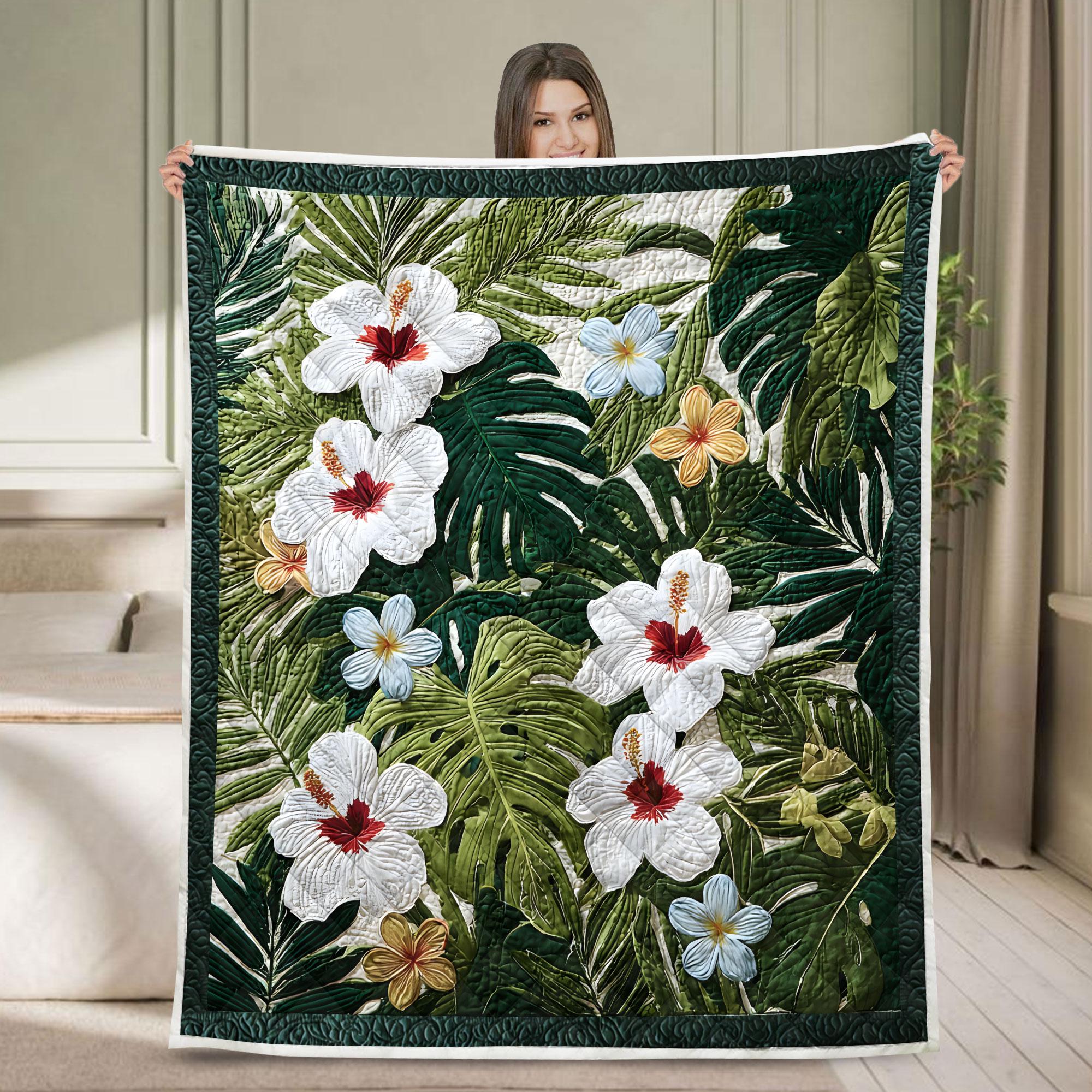 ハワイアンキルト　花柄 Hawaiian quilt - Etsy 日本