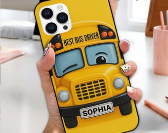 Personalized Bus Driver Phone Case For Iphone/ Samsung, End Of The Year, First Day Of School, Appreciation Gift, Back To School Gift
