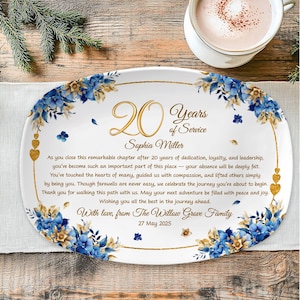 Custom Retirement Gift Plate, Retirement Home Decor, Going Away Gift, Retirement Keepsake, Coworker Gifts, Retirement Platter, Farewell Gift