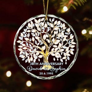 Personalized 30th Pearl Wedding Anniversary Glass Ornament, 30th Wedding Anniversary Ornament, Wedding Anniversary Keepsake, 30th Wedding