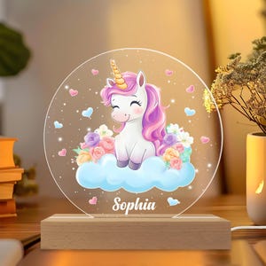 Custom Name Unicorn Lamp For Kids, Unicorn Night Light, Personalized Kids Lamp, Unicorn Gifts, Unicorn Lover Gifts