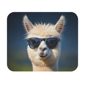 Cute Alpaca Mouse Pad, Alpaca Lover Desk Decor, Animal Print Office Accessories, Rectangle Mouse Mat, Fun Pet Gift, Unique Cool Alpaca