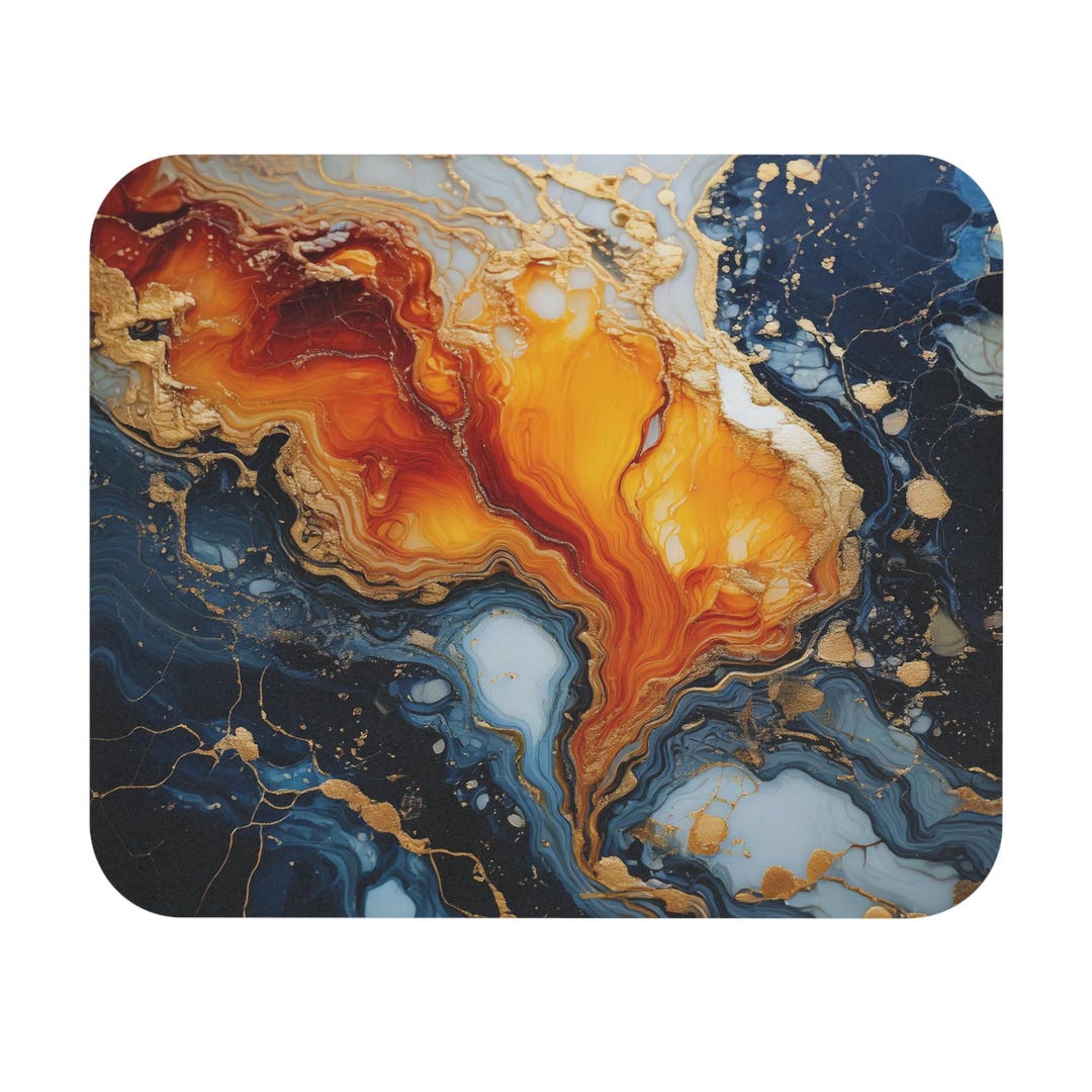 Resin Mouse Pad Blue And Amber Mouse Pad Rectangle Desk Mat Office Resin Mouse Pad Blue And Amber Mouse Pad Rectangle Desk Mat Office