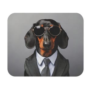 Dachshund Mouse Pad, Cute Wiener Dog Office Decor for Dachshund Lover, Funny Dog Gift, Desk Accessories, Animal Print Mousepad, Rectangle