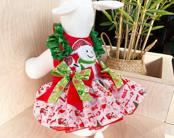 Costume de Noël pour chien Robe de harnais pour chien de Père Noël, tenue d’elfe de Noël pour grands chiens et chats, vêtements personnalisés pour animaux de compagnie, costume de bonhomme de neige pour animaux de compagnie, cadeau de Noël