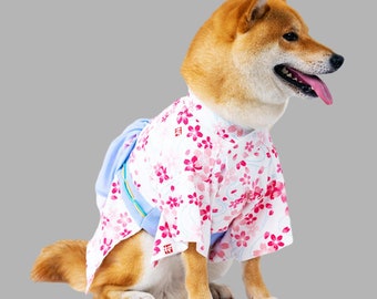 Kimono japonais pour chiens, kimono à fleurs roses pour grands chiens et chats, Yukata pour animal de compagnie, fête des cerisiers en fleurs du Japon, vêtements personnalisés pour animal de compagnie