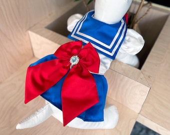 Customizable Sailor Scouts Dress Pet Halloween Costume, Sailor Scouts Inspired Outfit for Large Dogs & Cats, Cosplay Party Dress Pet Clothes